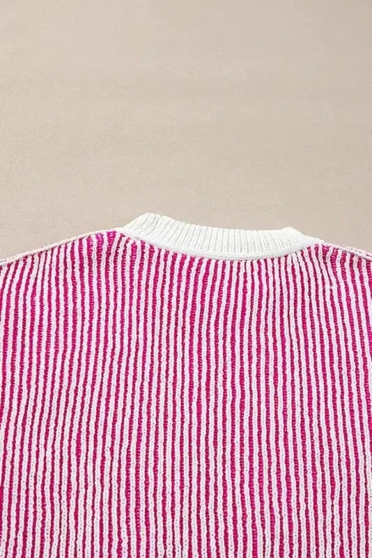 Sweaters Cozy Contrast Stripe Knit Sweater