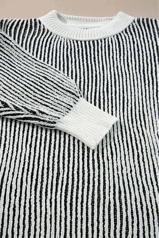 Sweaters Cozy Contrast Stripe Knit Sweater