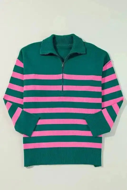 Sweaters CozyStripes Oversized Zip Sweater