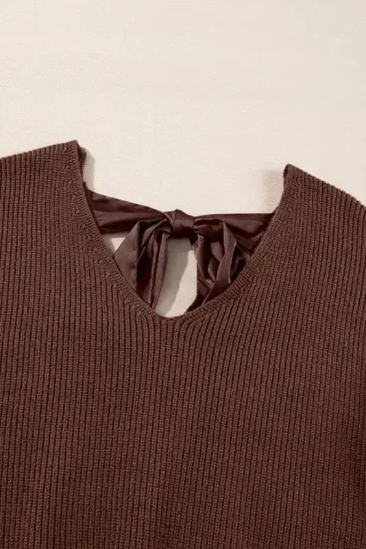 Sweaters Elegant Noir Lantern-Sleeve Sweater
