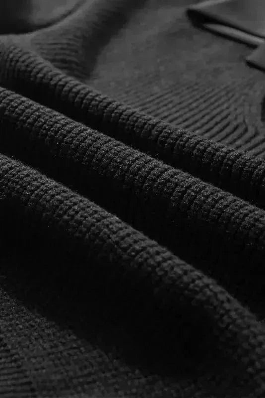 Sweaters Elegant Noir Lantern-Sleeve Sweater