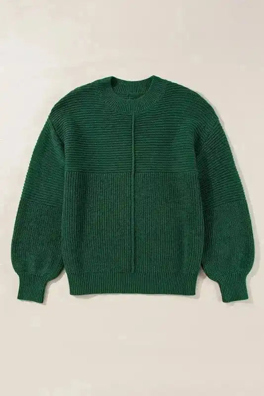 Sweaters Enchanted Forest Crewneck - Textured Knit Lantern Sleeve Sweater