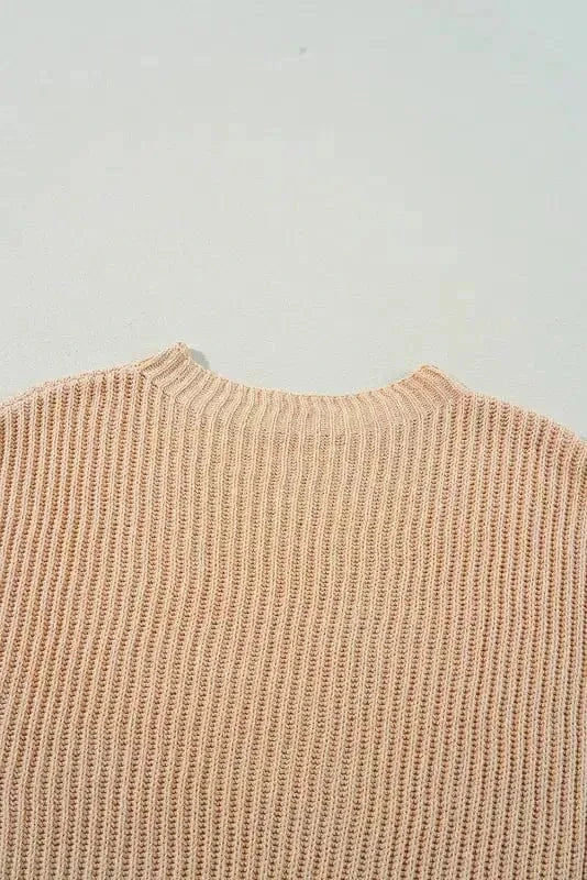 Sweaters Oversized Jumper - Apricot Side Slits Loose Fit
