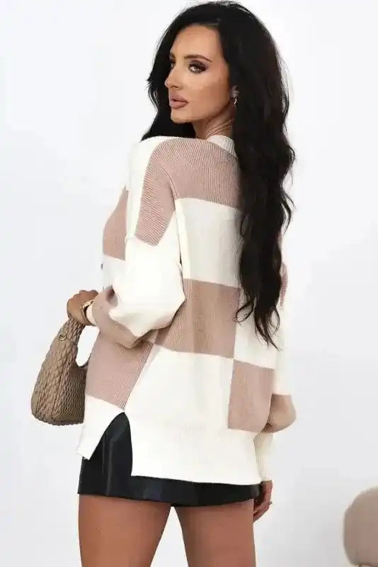 Sweaters Plaid Posh Slouchy Sweater