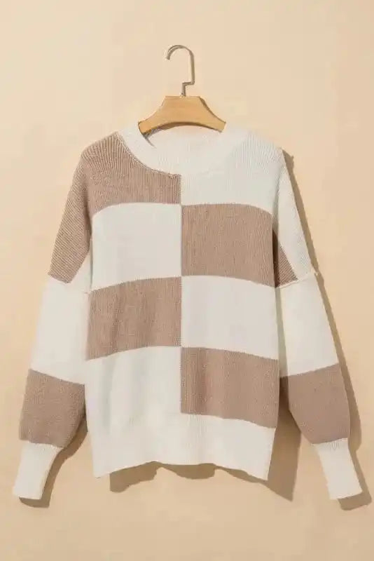 Sweaters Plaid Posh Slouchy Sweater