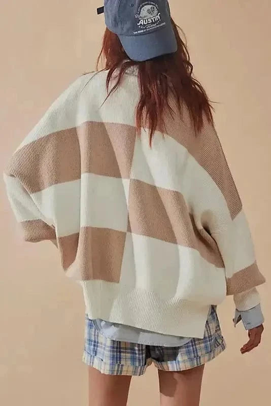 Sweaters Plaid Posh Slouchy Sweater