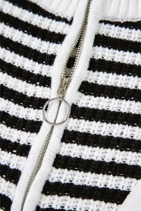 Sweaters Urban Noir Stripe Zip Sweater