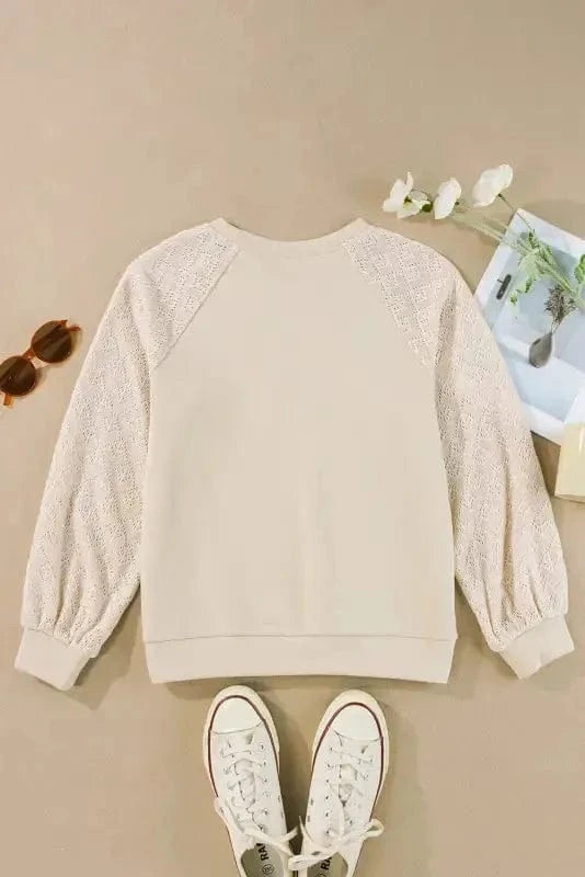 Sweaters Vintage Patchwork Eyelet Jumper