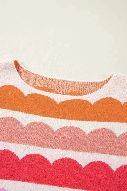 Sweaters Wave Striped Drop Shoulder Sweater
