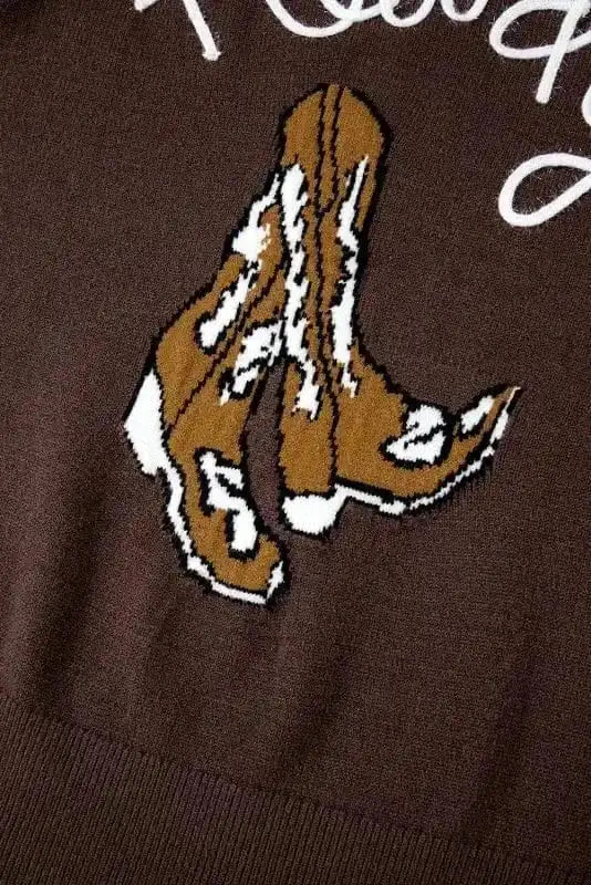 Sweaters Western Howdy Boot Graphic Sweater
