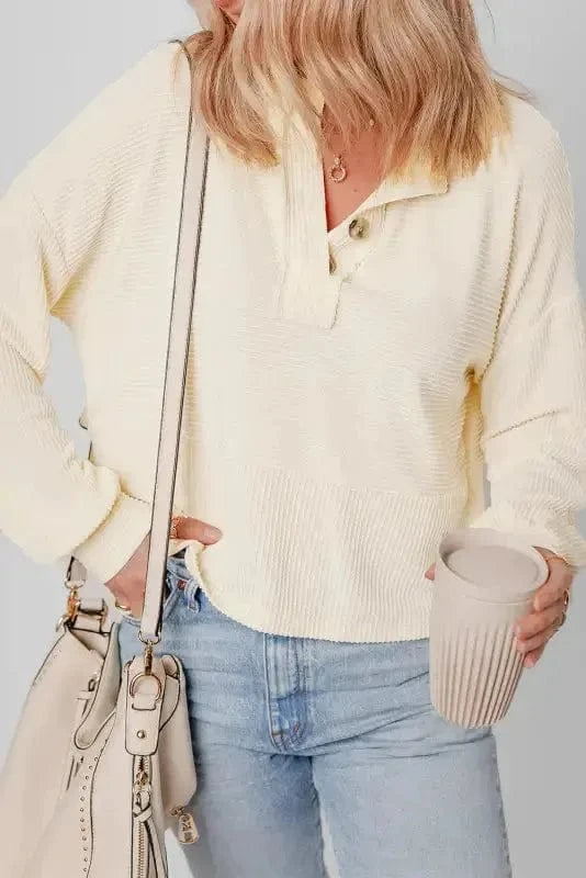 Sweatshirts Cozy Cord Henley Sweatshirt