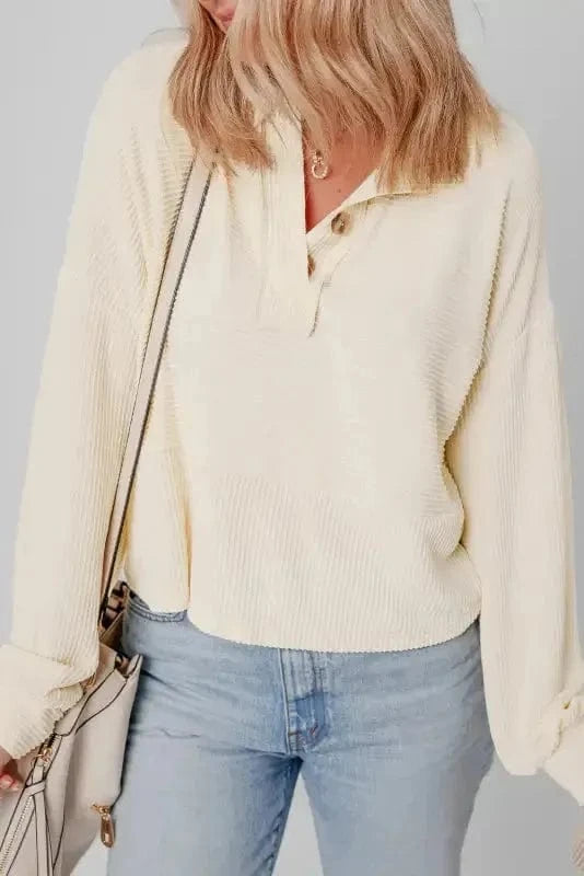 Sweatshirts Cozy Cord Henley Sweatshirt