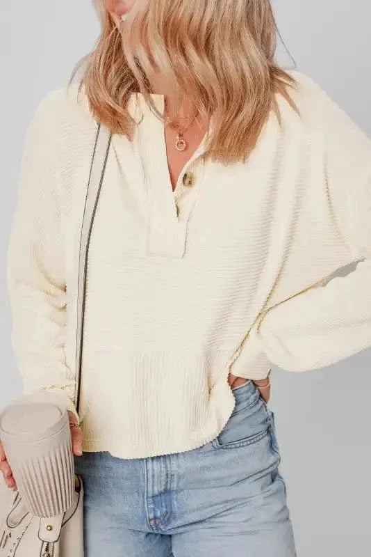 Sweatshirts Cozy Cord Henley Sweatshirt