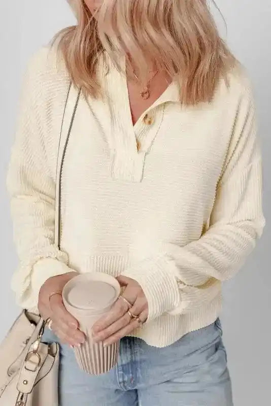 Sweatshirts Cozy Cord Henley Sweatshirt