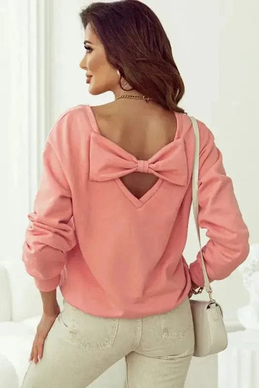 Sweatshirts Elegant Dewback Bowknot Sweatshirt