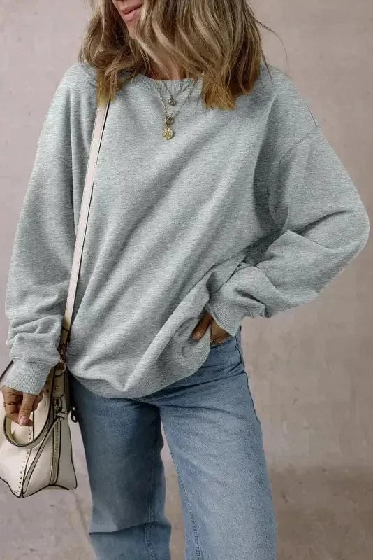 Sweatshirts Loose Crew Neck Fleece Sweatshirt