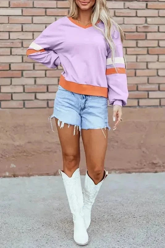 Sweatshirts Orchid Rib Knit Sweatshirt