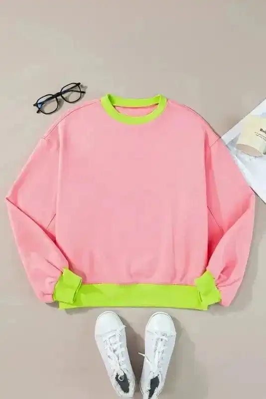 Sweatshirts Pink / S / 50%Polyester+50%Cotton HueBloom Bubbled Sweatshirt