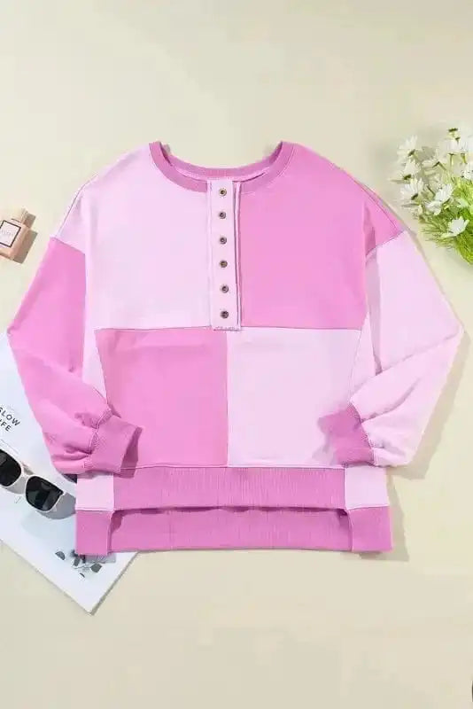 Sweatshirts Pink / S / 65%Polyester+35%Cotton Sorbet Shades High Low Sweatshirt