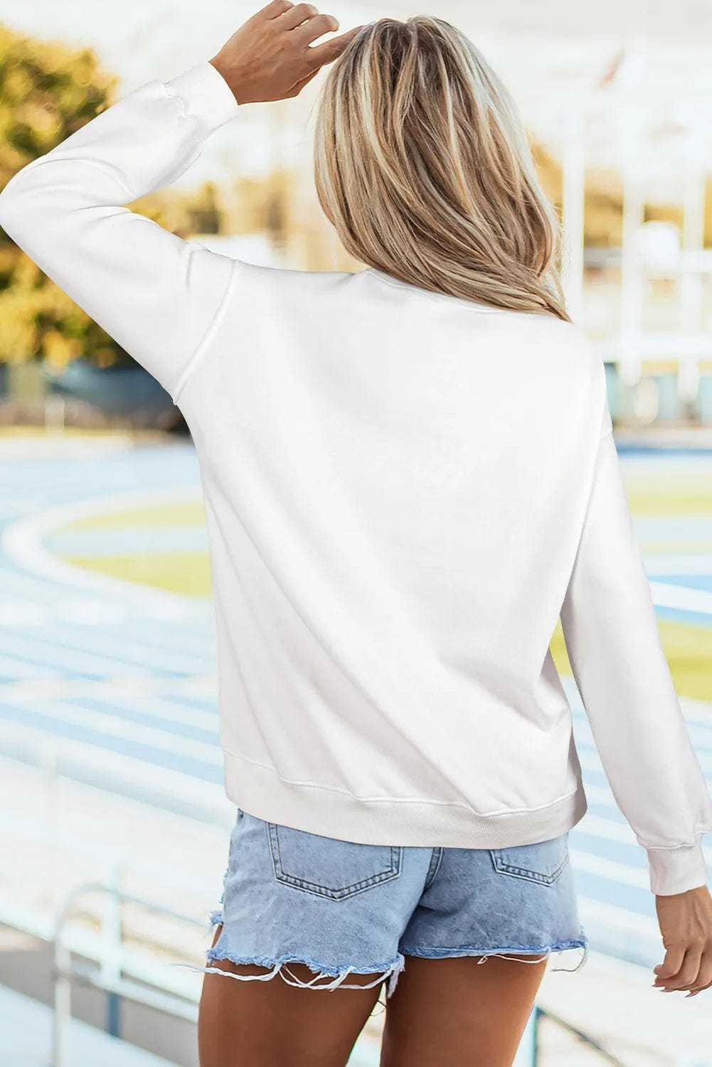 Sweatshirts Relaxed American Flag Print Sweatshirt