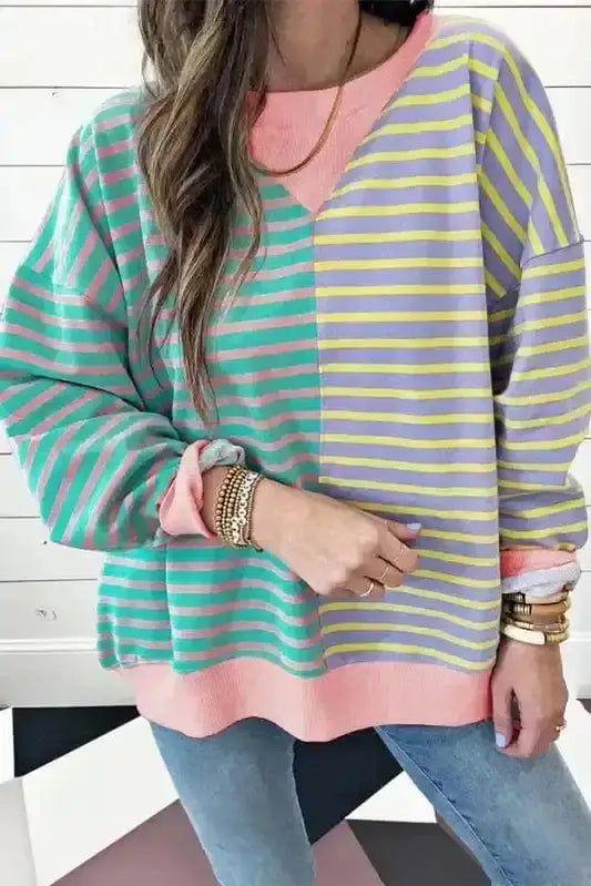 Sweatshirts Sky Blue Stripe / S / 95%Cotton+5%Elastane Urban Stripe Oasis Sweatshirt