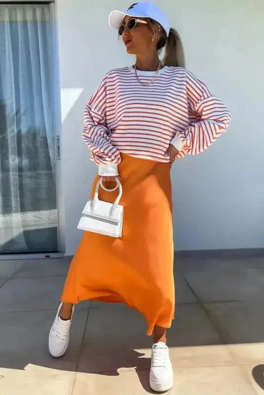 Sweatshirts Urban Stripe Loose Sweatshirt
