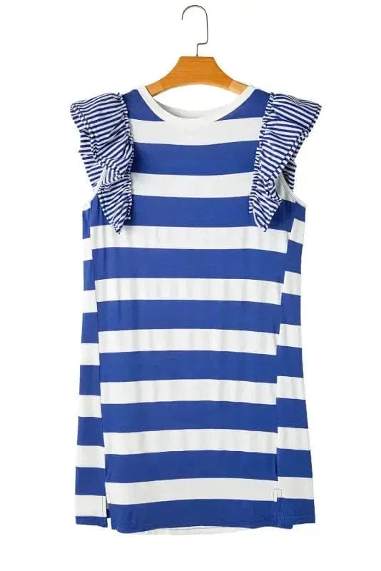 T Shirt Dresses Sooty Stripe Swirl Tunic Dress