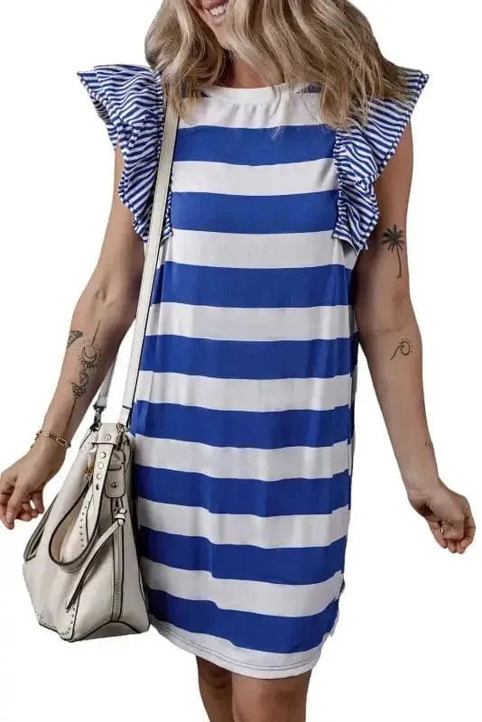 T Shirt Dresses Sooty Stripe Swirl Tunic Dress
