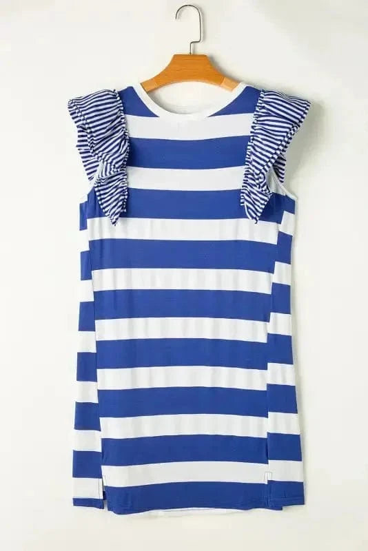T Shirt Dresses Sooty Stripe Swirl Tunic Dress