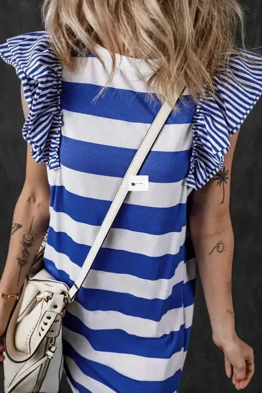 T Shirt Dresses Sooty Stripe Swirl Tunic Dress
