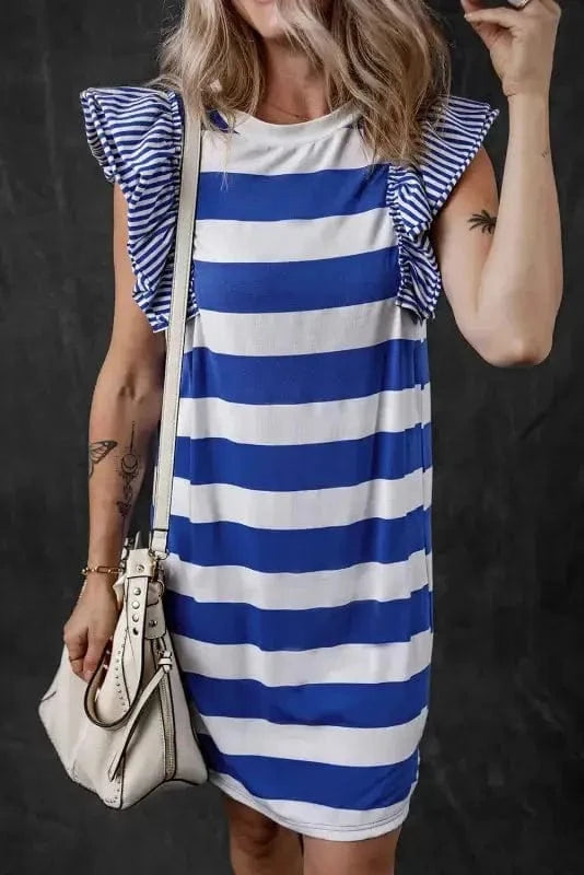 T Shirt Dresses Sooty Stripe Swirl Tunic Dress