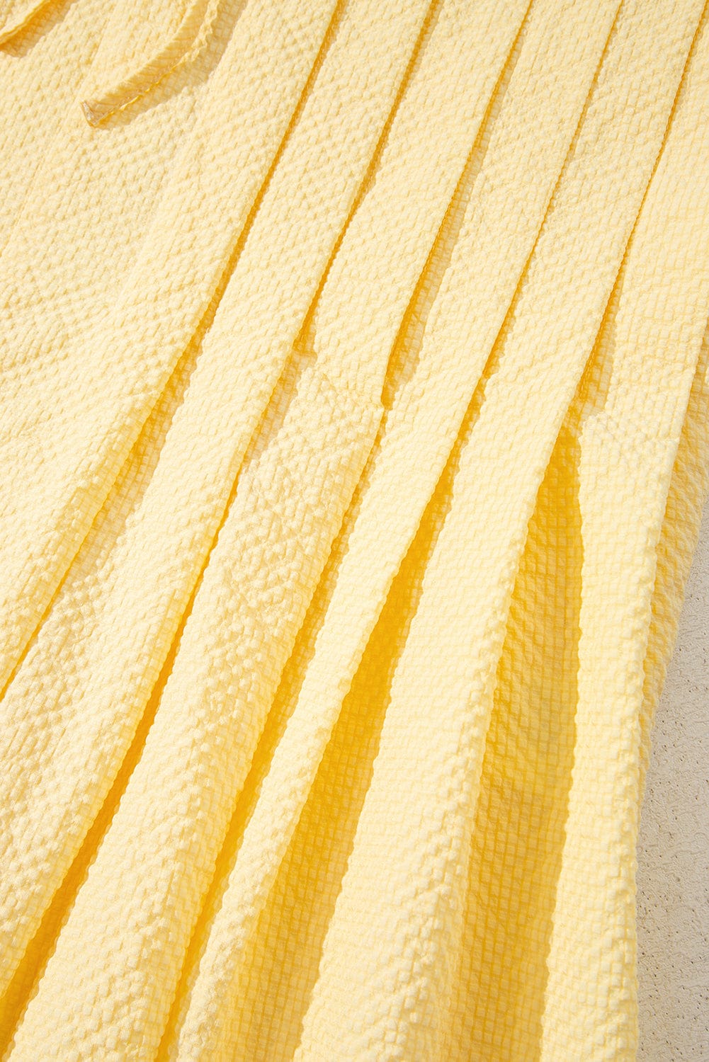 Tank Tops Fashionfitz Yellow Pleated Tank Top for Women
