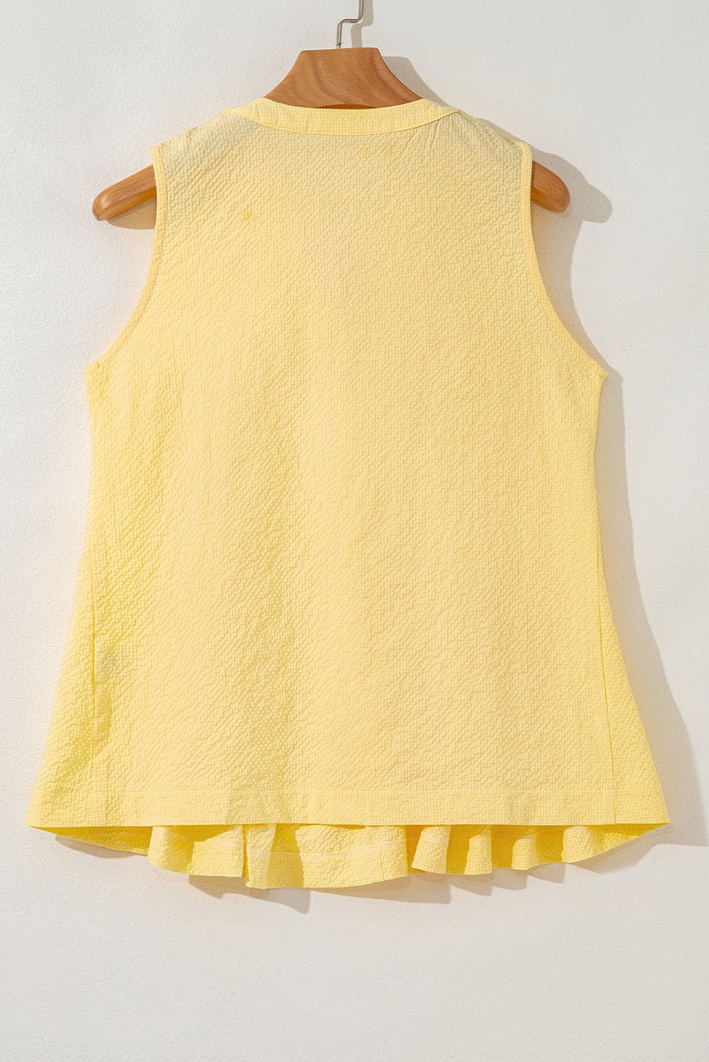 Tank Tops Fashionfitz Yellow Pleated Tank Top for Women