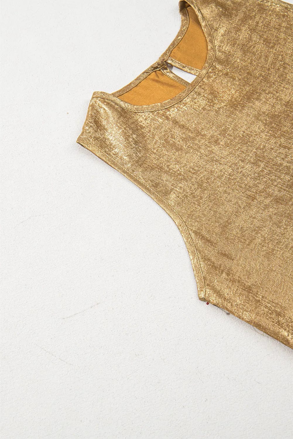 Tank Tops Gold Metal Tank Top