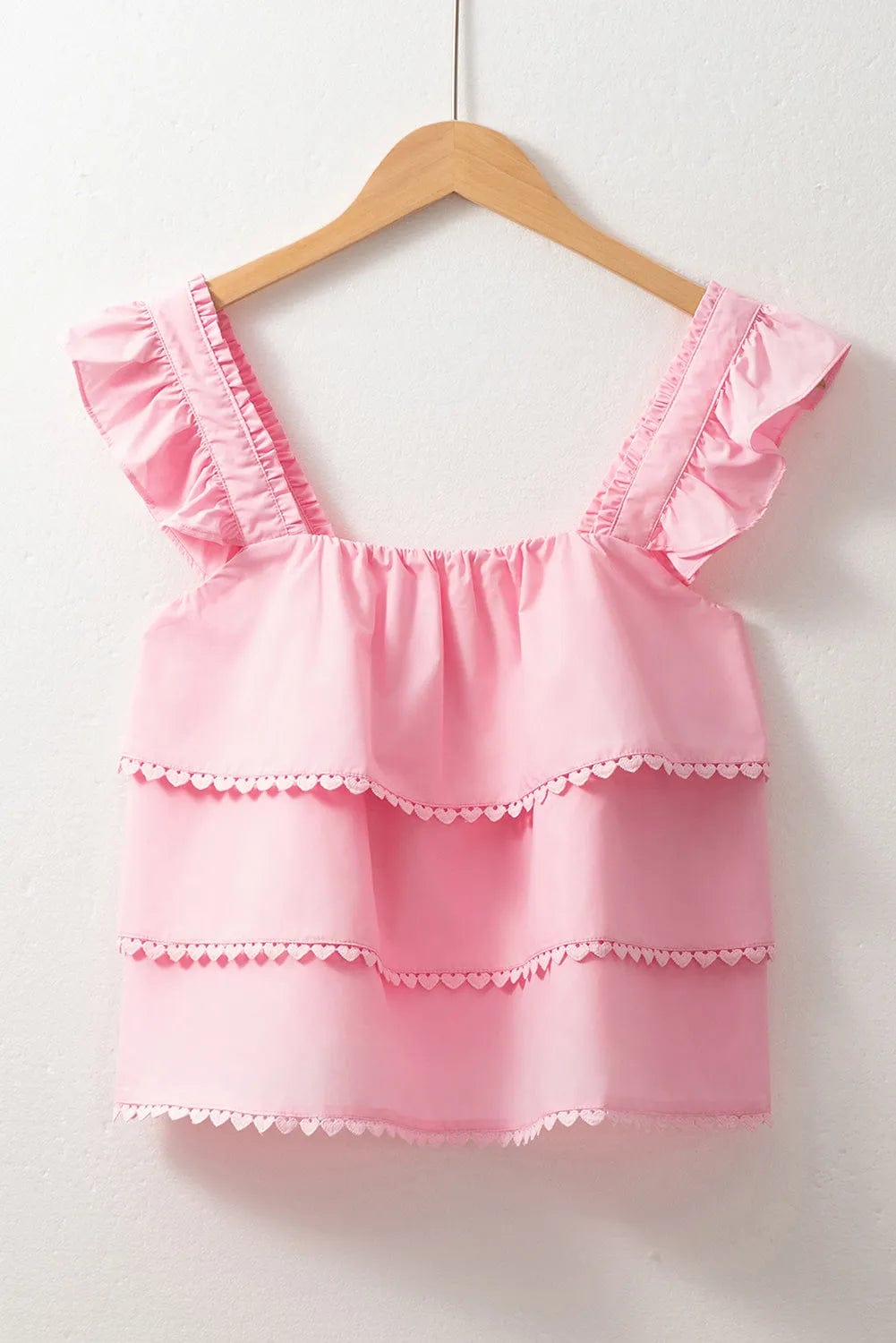 Tank Tops Sweetheart Flutter Top