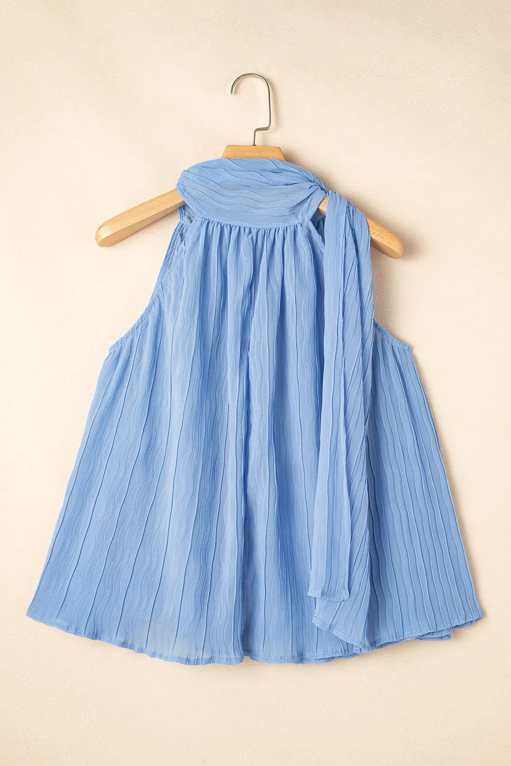 Tank Tops Tied Elegance Pleated Top