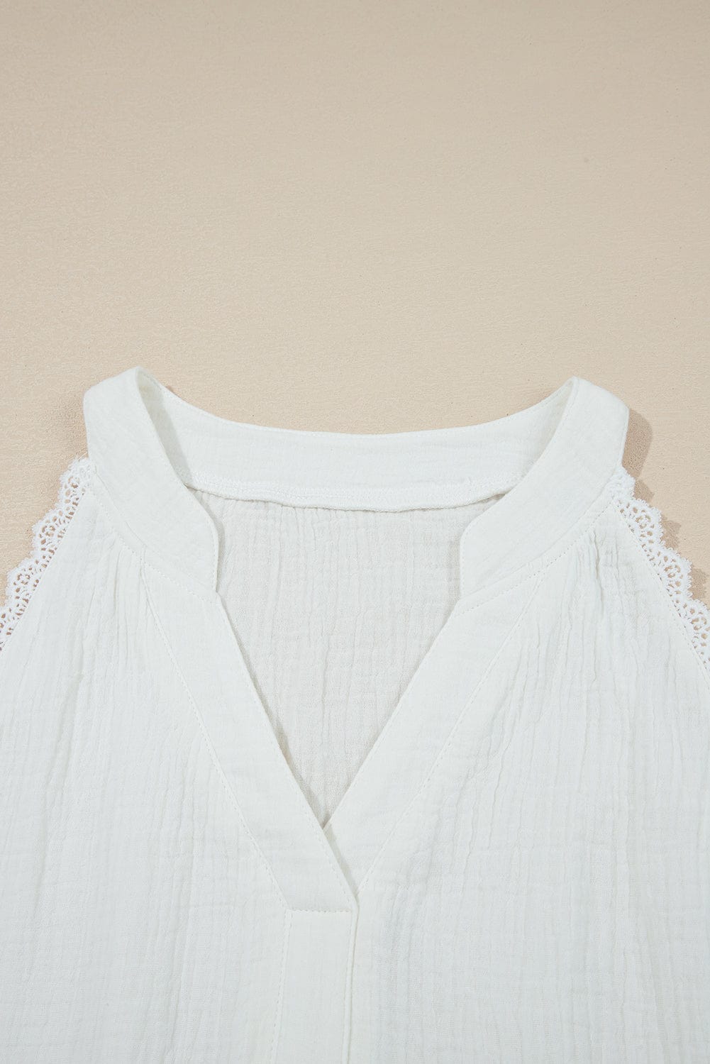 Tank Tops White Lace Trim Tank Top