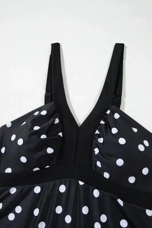 Tankinis Black Polka Dot Tankini Set