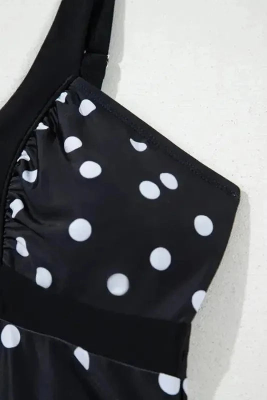 Tankinis Black Polka Dot Tankini Set