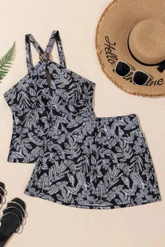 Tankinis Black Splash Skirt Tankini