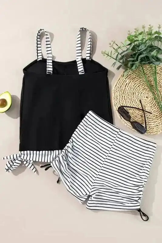 Tankinis Monochrome Striped Tankini Set