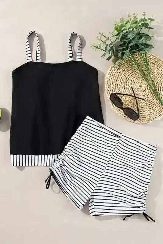 Tankinis Monochrome Striped Tankini Set