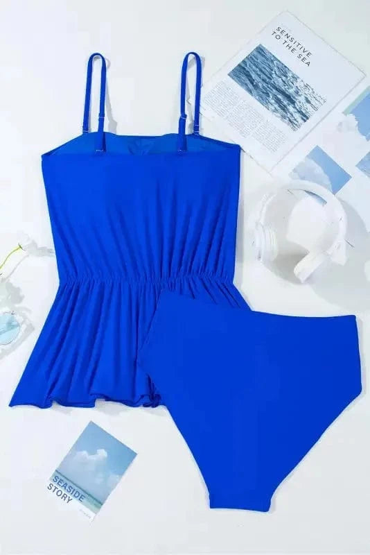 Tankinis Navy Peplum Charm Tankini