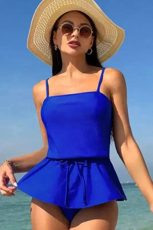 Tankinis Navy Peplum Charm Tankini