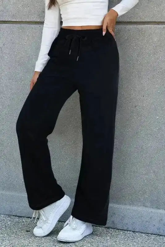 Thermal Pants Black / S / 50%Polyester+50%Cotton EasyTone Fleece Lined Trousers - Black