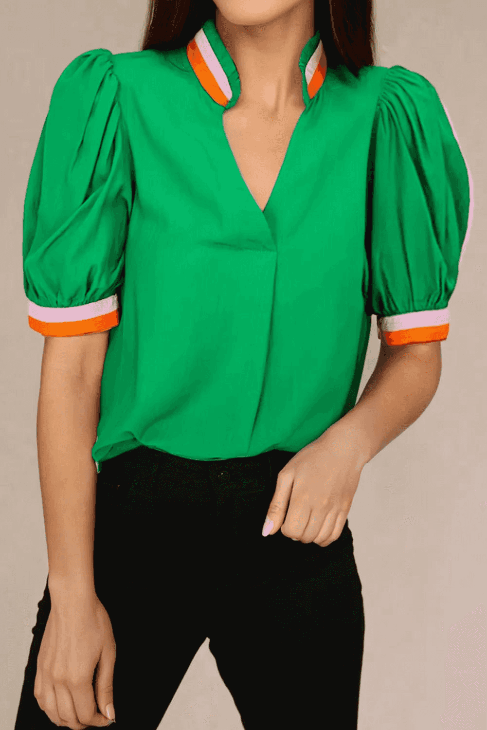 Tops/Blouses & Shirts Neon Trim Chic Shirt