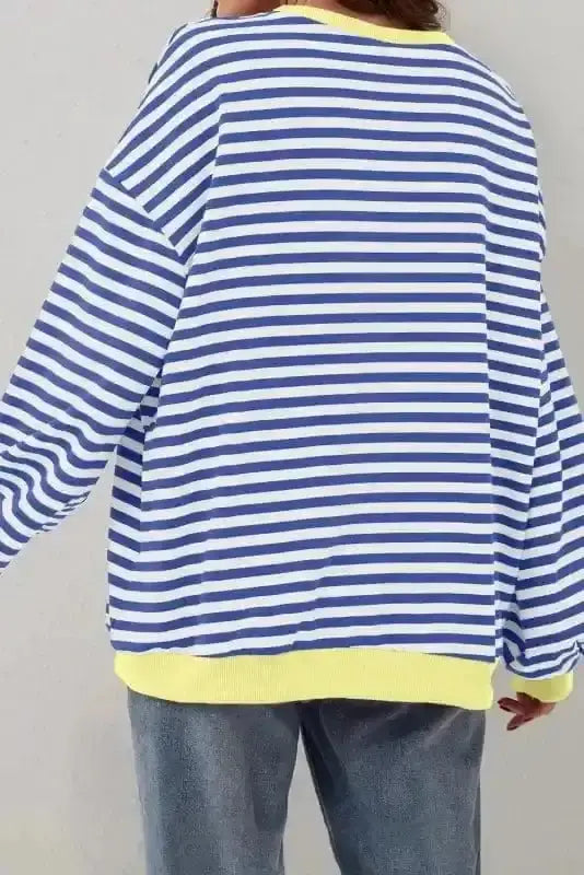 Bold trim boxy sweatshirt back view — Fashionfitz UK