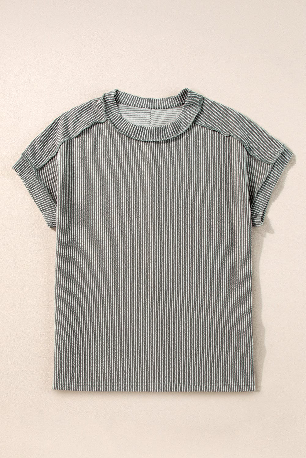 Tops/Tops & Tees Summer Knit Exposed Stitching T-shirt