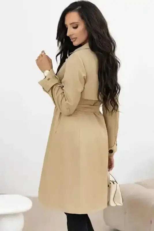 Modern lapel wind coat back view — Fashionfitz UK