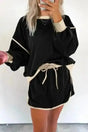Two Piece Dresses Noir Chic Pullover and Skort Set